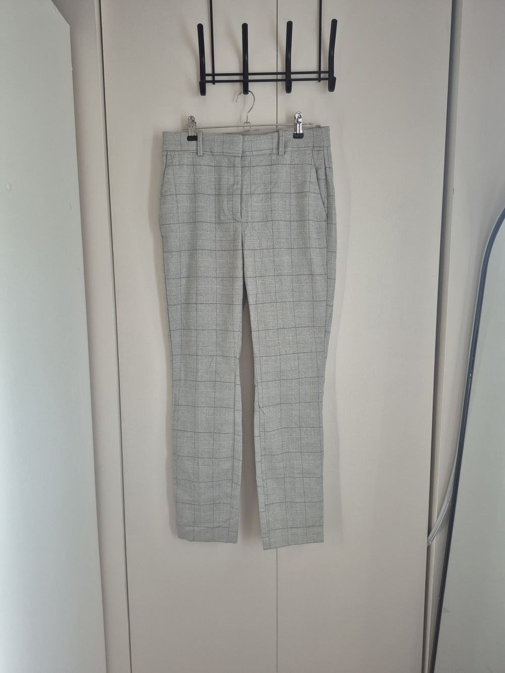 H&M Light Gray Windowpane Straight Leg Pants